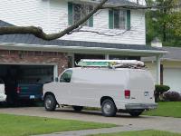 A McCoy Haeating and Cooling service truck does air conditioning or furnace repair in Bay City, Midland, or Saginaw.